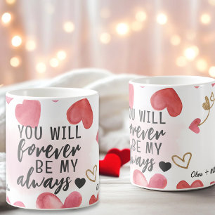 Valentijnsdag Liefde Roze en rood snoep harten Koffiemok