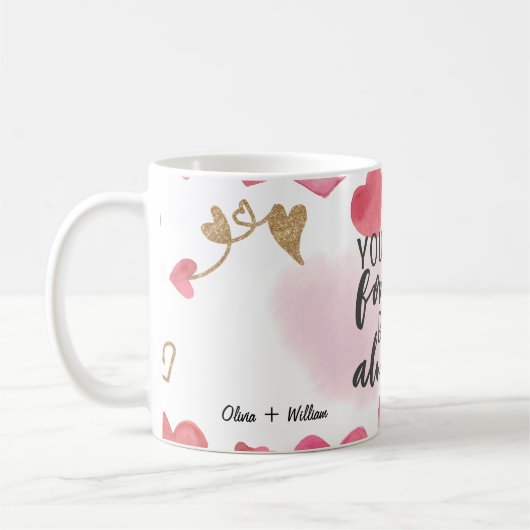 Valentijnsdag Liefde Roze en rood snoep harten Koffiemok (Links)