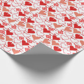 Valentijnsdag liefde roze, rood en wit cadeaupapier (Hoek)