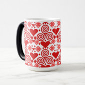 Valentijnsdag liefde roze, rood en wit magische mok (Voorkant links)