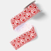 Valentijnsdag liefde roze, rood en wit satijnen lint (Achterkant)