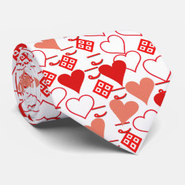 Valentijnsdag liefde roze, rood en wit stropdas