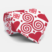 Valentijnsdag liefde roze, rood en wit stropdas (Opgerold)