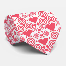 Valentijnsdag liefde roze, rood en wit stropdas