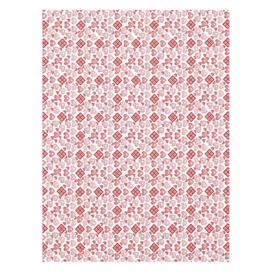 Valentijnsdag liefde roze, rood en wit tafelkleed (Voorkant)