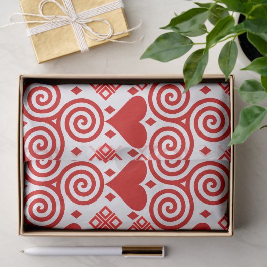 Valentijnsdag liefde roze, rood en wit tissuepapier (Geschenk)