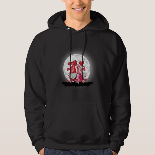 Valentijnsdag Liefde Schattige Gnome Holding Heart Hoodie (Voorkant)