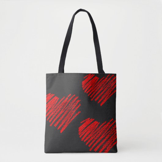 Valentijnsdag, Liefde Tote, Rode Hartentas Tote Bag (Voorkant)
