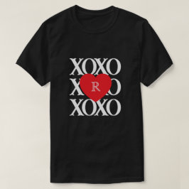Valentijnsdag liefde xoxo initiaal t-shirt