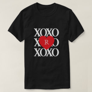 Valentijnsdag liefde xoxo initiaal t-shirt