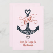 Valentijnsdag liefde zo diep als het anker van de  feestdagenkaart (Voorkant / Achterkant)