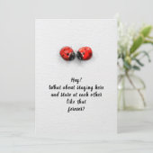 Valentijnsdag liefdebugs bedankkaart (Staand voorkant)