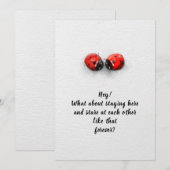 Valentijnsdag liefdebugs bedankkaart (Voorkant / Achterkant)