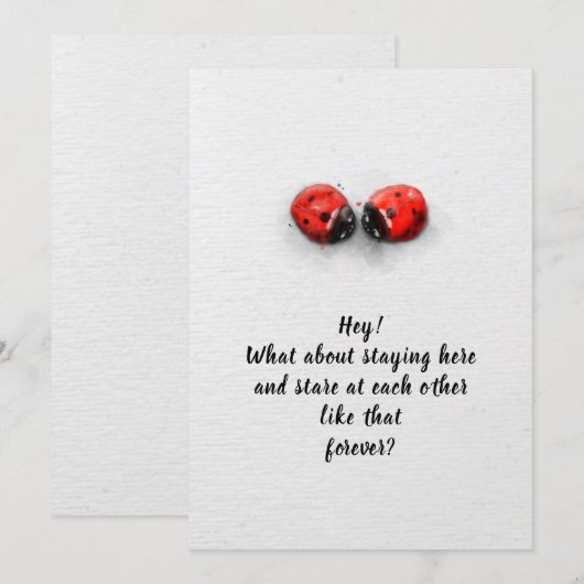 Valentijnsdag liefdebugs bedankkaart (Voorkant / Achterkant)