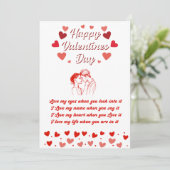 Valentijnsdag Liefdesbericht Feestdagenkaart (Staand voorkant)