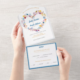 Valentijnsdag Liefdesbloemen Bloeiende Bruiloft All In One Uitnodiging