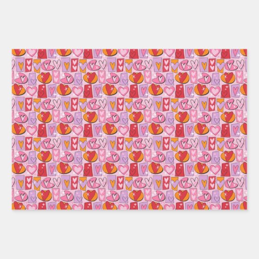 Valentijnsdag/liefdescadeauverpakking Inpakpapier Vel (Voorkant 2)