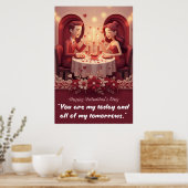 Valentijnsdag Liefdescitat Poster (Keuken)