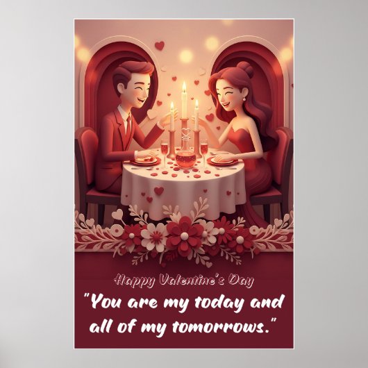 Valentijnsdag Liefdescitat Poster (Voorkant)