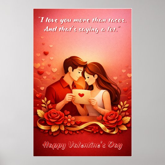 Valentijnsdag Liefdescitat Poster (Voorkant)