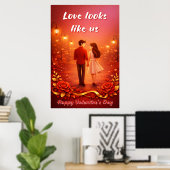 Valentijnsdag Liefdescitat Poster (Thuiskantoor)