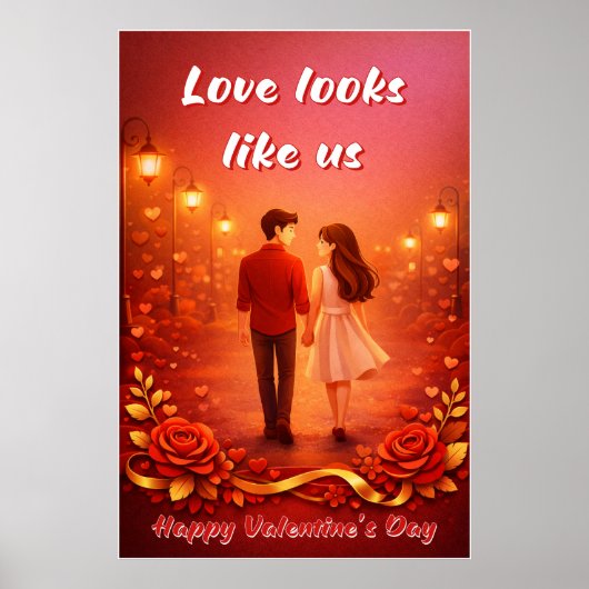 Valentijnsdag Liefdescitat Poster (Voorkant)
