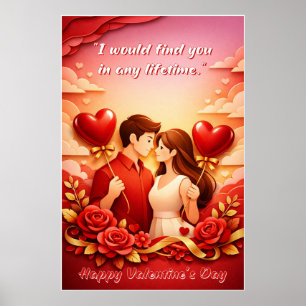 Valentijnsdag Liefdescitatieposter Poster