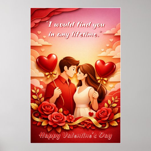 Valentijnsdag Liefdescitatieposter Poster (Voorkant)
