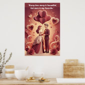 Valentijnsdag Liefdescitatieposter Poster (Keuken)