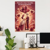 Valentijnsdag Liefdescitatieposter Poster (Thuiskantoor)