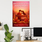 Valentijnsdag Liefdescitatieposter Poster (Thuiskantoor)