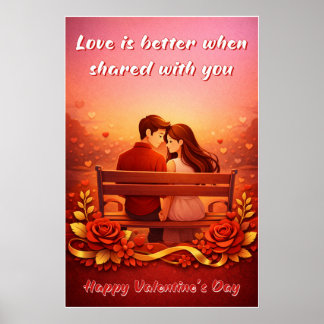 Valentijnsdag Liefdescitatieposter Poster