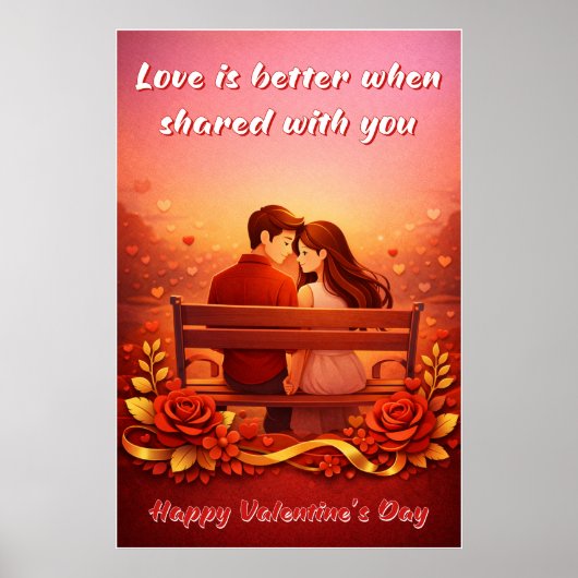 Valentijnsdag Liefdescitatieposter Poster (Voorkant)