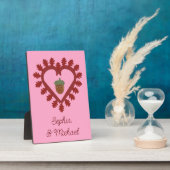 Valentijnsdag Liefdeshart Eikel Aangepaste Namen Fotoplaat (Zijkant)