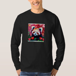 Valentijnsdag Liefdeshart Rode Panda Vriendin Verl T-shirt