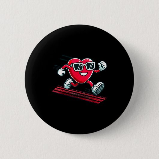Valentijnsdag Liefdeshart Runner Track Hardlopen  Ronde Button 5,7 Cm (Voorkant)