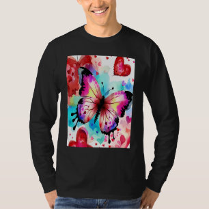 Valentijnsdag Liefdeshart Vlinder Vriendin Verloof T-shirt