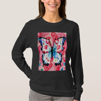 Valentijnsdag Liefdeshart Vlinder Vriendin Verloof T-shirt