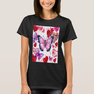 Valentijnsdag Liefdeshart Vlinder Vriendin Verloof T-shirt