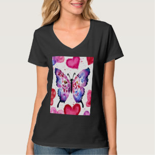 Valentijnsdag Liefdeshart Vlinder Vriendin Verloof T-shirt