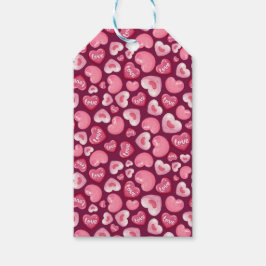 Valentijnsdag Liefdeshartjes. Zoete en Glanzende H Cadeaulabel