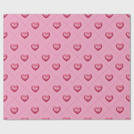 Valentijnsdag Liefdeshartjes. Zoete en Glanzende H Cadeaupapier