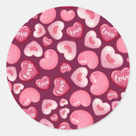 Valentijnsdag Liefdeshartjes. Zoete en Glanzende H Ronde Sticker