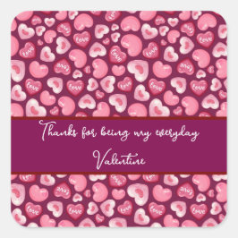 Valentijnsdag Liefdeshartjes. Zoete en Glanzende H Vierkante Sticker