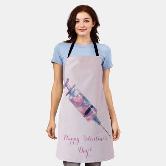 Valentijnsdag Liefdesinjectie Ontwerp Schort (Gedragen)