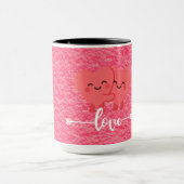 Valentijnsdag-liefdesmok - Roze hartenontwerp Mok (Midden)