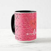 Valentijnsdag-liefdesmok - Roze hartenontwerp Mok (Voorkant links)