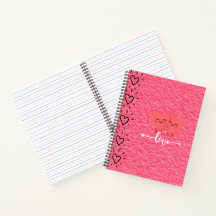 Valentijnsdag Liefdesnotitieboek – Roze Hartjes On