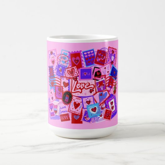 Valentijnsdag Liefdespost Zegel Stempels Mok (Midden)