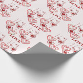 Valentijnsdag liefdesrood harten cadeaupapier (Hoek)